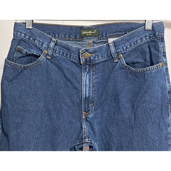 Eddie Bauer Cropped Jeans Womens Size 12 High Rise Waisted Mom Blue Denim - Picture 5 of 12